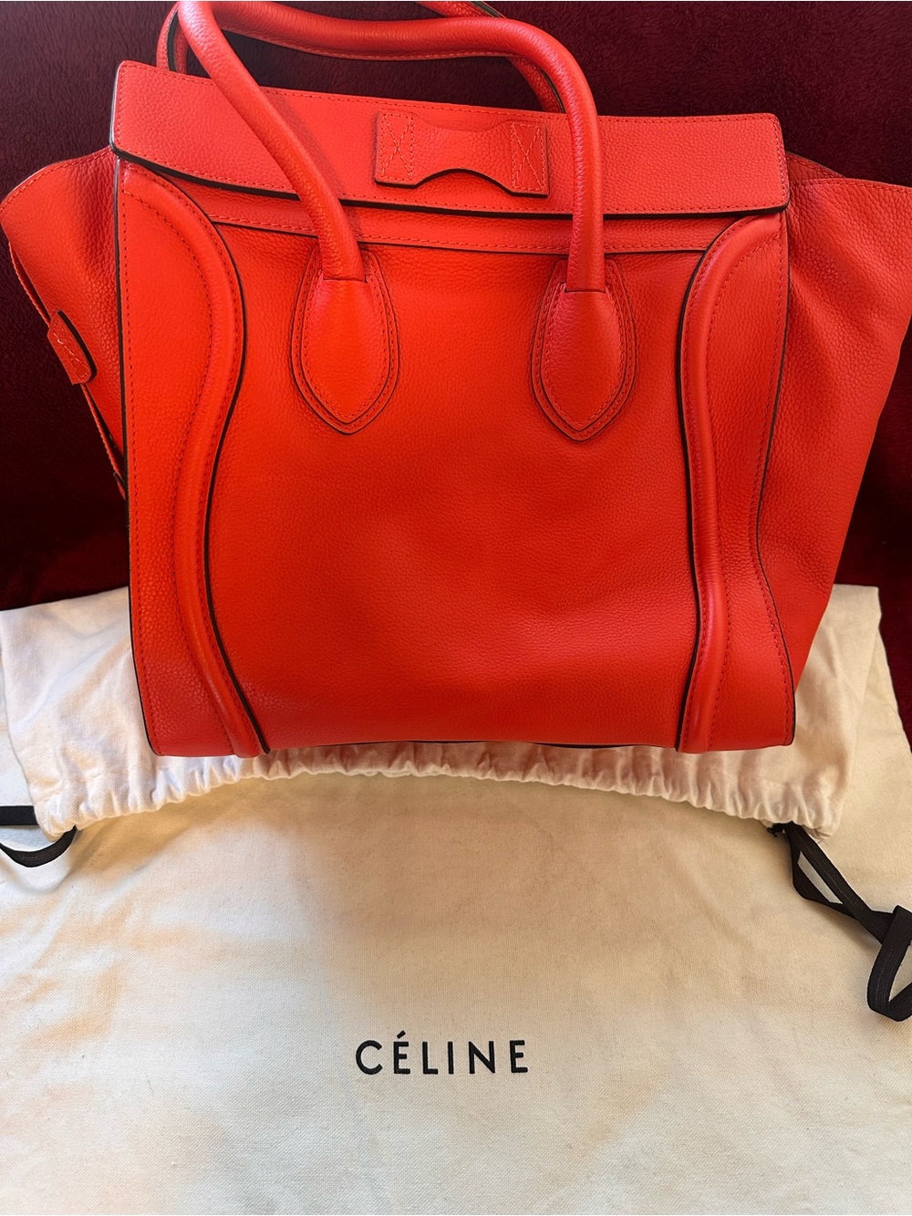 Celine Orange Leather Mini Carryall - Picture 4 of 9